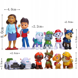 PAW Patrol - Figurín karikatúra psa hliadky s veľkosťou 12sztuk