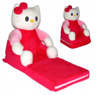 HELLO KITTY Plyšové skladacie stoličky s operadlom Hello Kitty