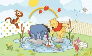 Medvedík Pú - Nástenné maľby 415x254cm KUBUS POOH TUCZA XXXL