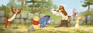 Medvedík Pú - Nástenné nástenné maľby Disney Kubuś POOH 202x73 cm