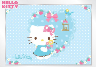 HELLO KITTY Nástenné nástenné maľby Hello Kitty Tapety 152x104cm mačiatko fliz