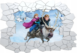 Elsa Frozen - Nástenná nástenná krajina ľadu ELZA Hole v stene XL