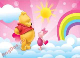 Medvedík Pú - Nástenné nástenné Maľby Winnie POOH 219x310CM POOH FLIZELINA