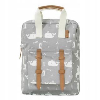 Detský batoh - Fresco Backpack Whale Dawn Grey Fresco
