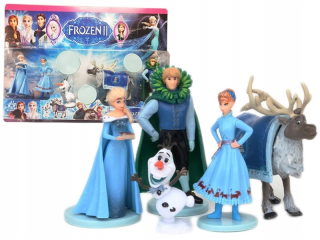 Elsa Frozen - Mrazená krajina ľadu. Súbor figúrkov pre tortu x 6