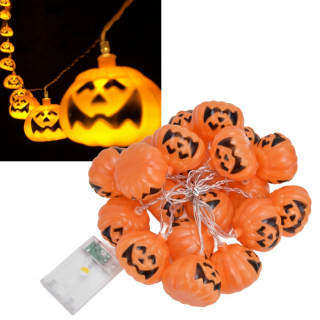Halloweenské garlandy 20LED reťaz svietiaca tekvica