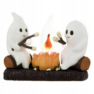 GHOST Bonfire Night Lights Halloweenska dekorácia Plug-In Lights, biela+hnedá
