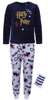 HARRY POTTER - Navy-Gray Pasjams + Harry Potterové ponožky