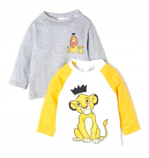 Leví kráľ - H & M 2-PAK T-Shirt Blúzka Top King Lion 80
