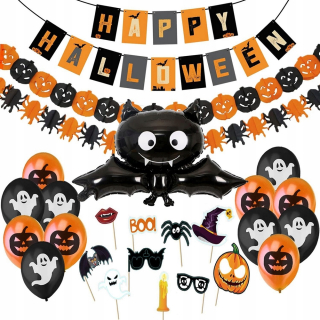 HALLOWEENSKÉ DEKORÁCIE 26-DIELNY PÁRTY AKCIOVÉ OZDOBENIA SADA BALÓNOV PANANER