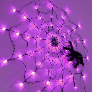HALLOWEENSKÝ GIANT, ŽIARIVÁ, ČIERNA, CHLUPATÝ PAVÚK DEKORÁCIA 126CM