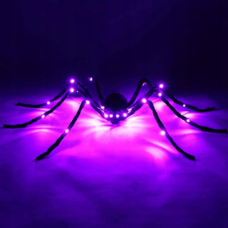 HALLOWEENSKÝ OHRIVÁ ŽIAREJÚCI ČIERNY VLASOVÝ PAVÚK