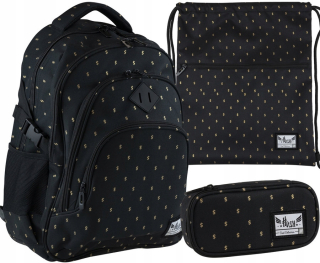 Školský batoh, taška - HASH BACKPACK ŠKOLSKÁ PENCIL CASE BAG ZLATÉ DOLÁRY
