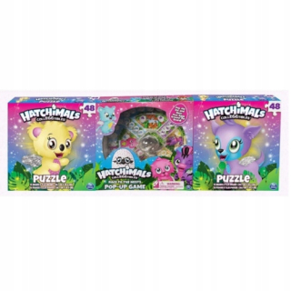 Hatchimals - Hatchi-wow Hatchals 3 pak gier popper junior + puzzle + karty