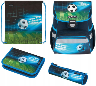 Aktovka školská taška - Herlitz SchoolBag Backpack Loop Plus futbalový súbor