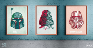 STAR WARS - Hit tryptic tmavá strana START START STAR 3 plagáty