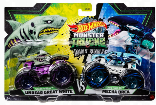 Horúce kolesá monster kamión 2 autá nemŕtva skvelá biela