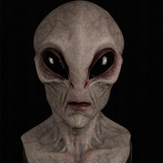 Maska Halloween - Halloween hororová maska mimozemšťana UFO