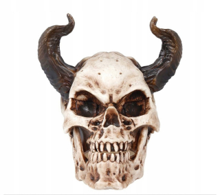 Halloweenska dekorácia Lebka s rohmi 20cm