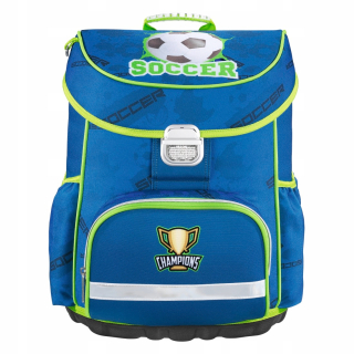 Aktovka školská taška - Hama Škola Satchel Soccer II Futbalové svetlo