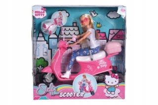 HELLO KITTY Hello Kitty. Steffi bábika na skútri