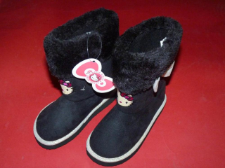 HELLO KITTY Ahoj Kitty Mukluki Snow Boots Black Simers.27 UK 9