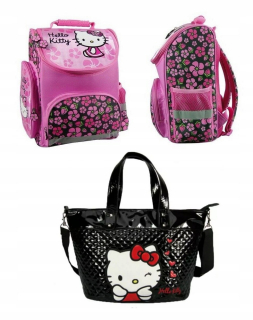 HELLO KITTY Ahoj Kitty School Bag School Batchpack + kabelka