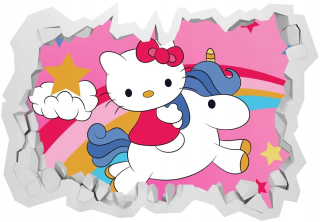 HELLO KITTY Ahoj Kitty nástenné nástenné maľby 3D 130x90cm