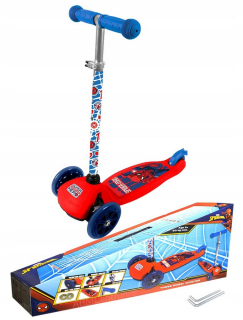 SPIDERMAN - Scooter Spiderman 9948 Červená trojkolka