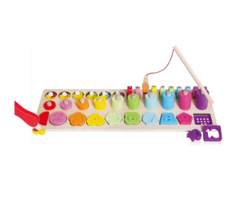 BING A PRIATELIA - Iwood 4in1 Drevené puzzle číslice ryby