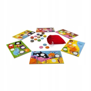 BING A PRIATELIA - Janod J02693 Drevené kartón Bingo Color Matching G