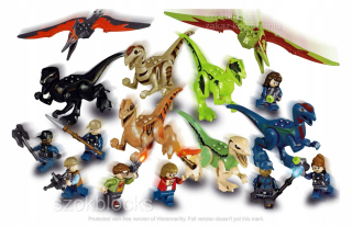Jurský svet - Jurasic Svetové postavy Dinosaur Blocks 8 Položky z PL