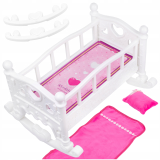Postieľka pre bábiku - Kinderplay Doll Bed Bed Cradle posteľná posteľná bielizeň
