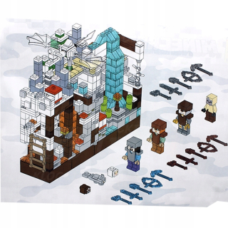MINECRAFT  - LED bloky 866ks Minecraft 21160 LED Biela veža