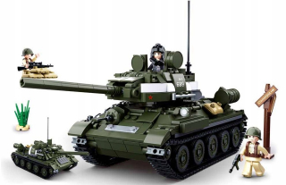 Klocki armáda WW II tanku T-34 Rudy 687e. Komp.Cob