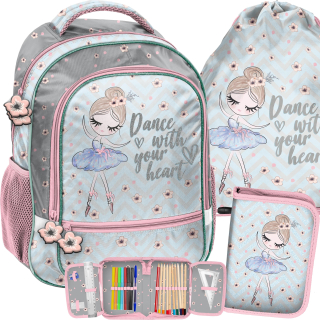 Školský batoh, taška - Sada 3in1 školského batohu Ballerina Dancer Paso