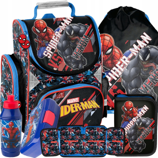 Aktovka školská taška - SADA ŠKOLSKÝ TORNISTER 5 v 1 SPIDERMAN VENOM PASO