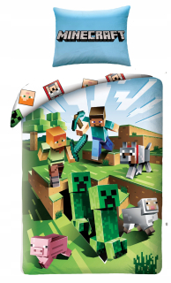 MINECRAFT - Posteľná bielizeň Set Minecraft Alex Steve Pras 140x200