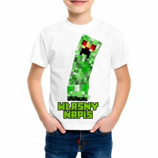 MINECRAFT - Biała Detské košele Mine Creeper N.1