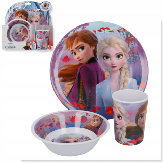 Elsa Frozen - Pozemok ľadu. Detská večera sada 3in1 melamín