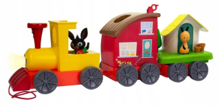 BING A PRIATELIA - Králik Bing Train 2in1 Hudobné lokomotíva Cottages