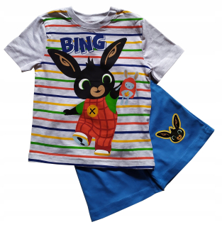 BING A PRIATELIA - Králik bing pyžamá šedá-modrá set 116