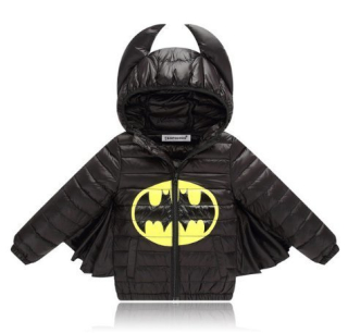 BATMAN - Jesenný plášť prešívaný parka srsť batman 120