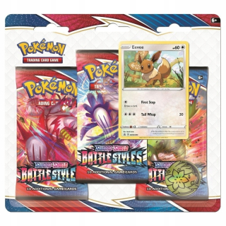 Pokémoni - Battle Styles 3-Pack Blister Card - Eevee