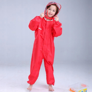 Minnie Mouse - Deti Rain s kapucňou Poncho nohavice hrubé auto červené 4xl.