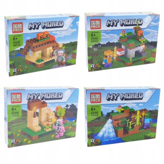 MINECRAFT - Stavebnica 4 Sets Waterfall Mine Treasury 281Ele