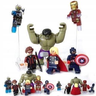 HULK - Avengers 6 Prigukks Iron Man + Thor + Hulk +