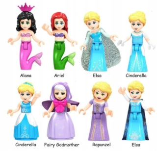Popoluška - Elsa tehly kritérium rozprávkové cinderella set 8el