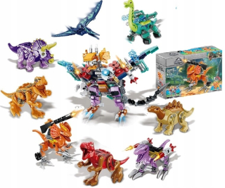 Jurský svet - Jurský park Stavebné bloky Dinosaury Robozaury X 8