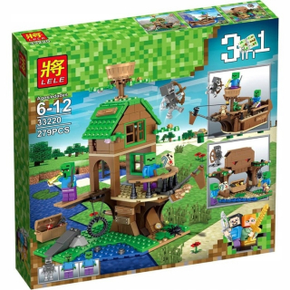 MINECRAFT - Bloky Lele Moja svetová chata na strome Strom 3in1